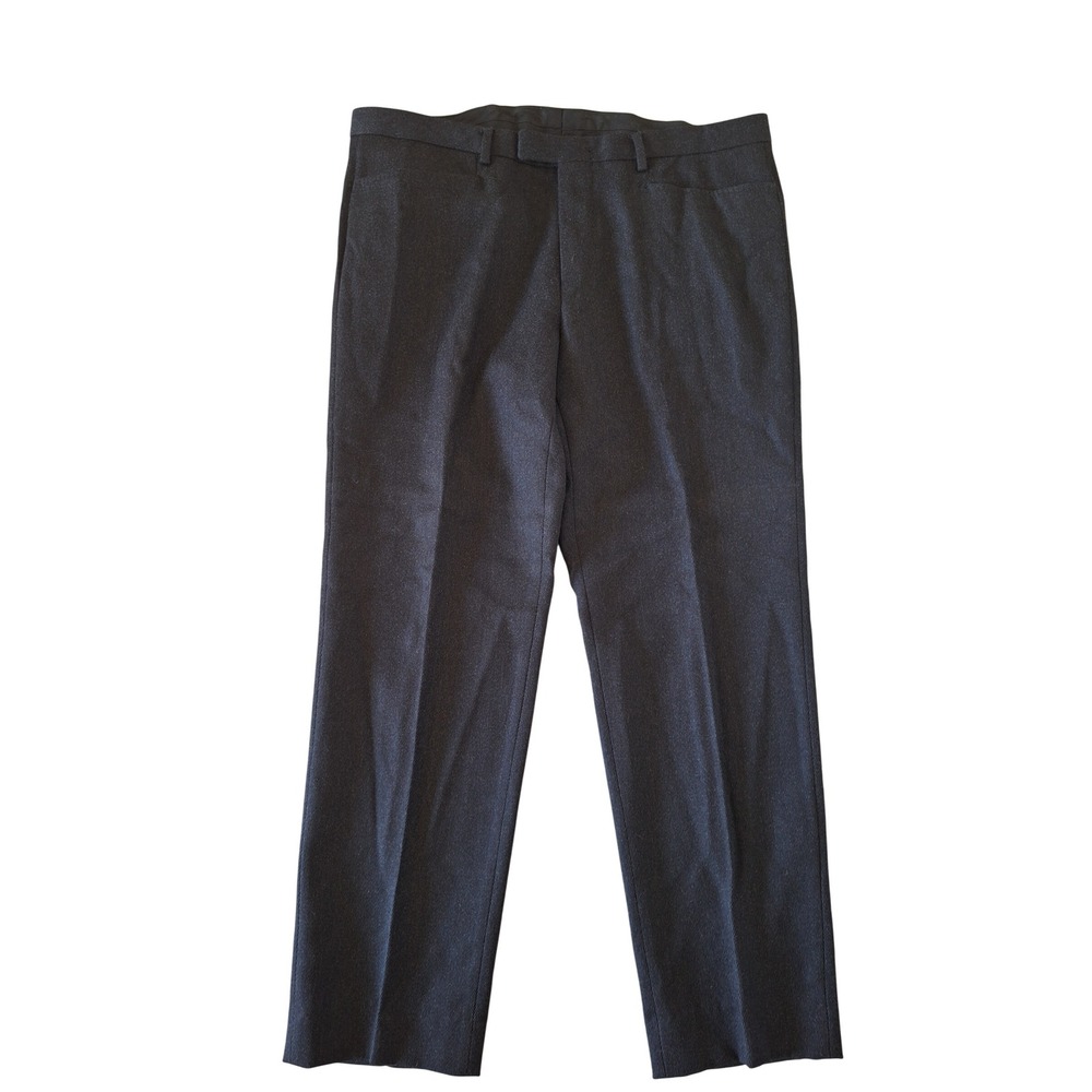 Gucci Mens Charcoal Gray Wool Blend Flat Front Straight Leg Dress Pants Italy